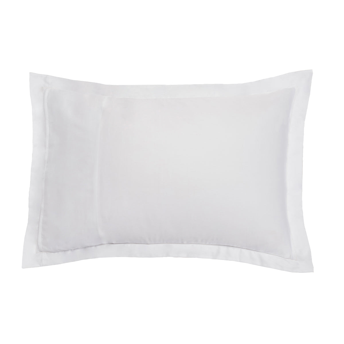 Satin Uni Jacquard - Funda De Almohada - Blanco