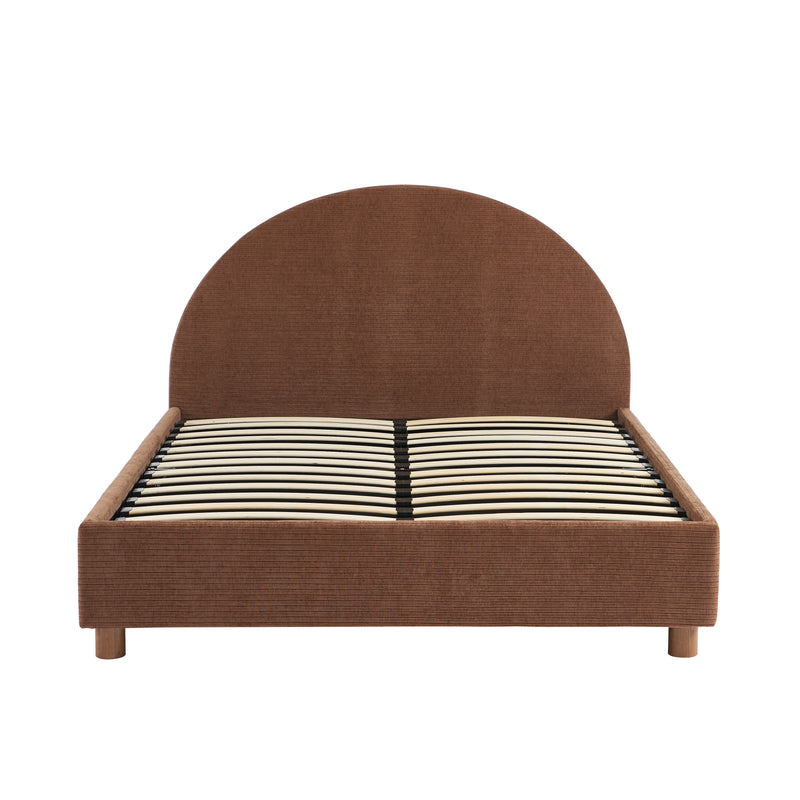 Lit Coffre Taijo - Velours Marron - Sommier Inclus
