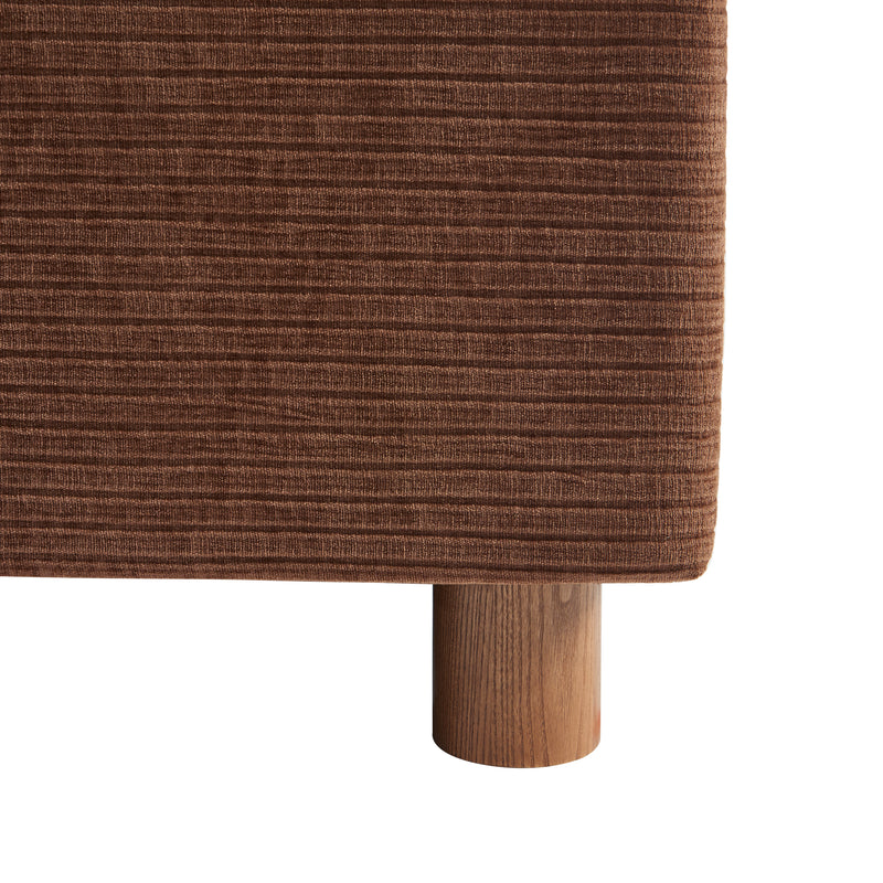 Lit Coffre Taijo - Velours Marron - Sommier Inclus