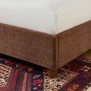 Lit Coffre Taijo - Velours Marron - Sommier Inclus