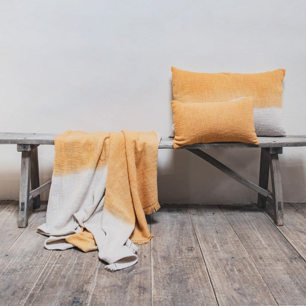 Coussin En Coton Flammé Talc - Coloris Marigold