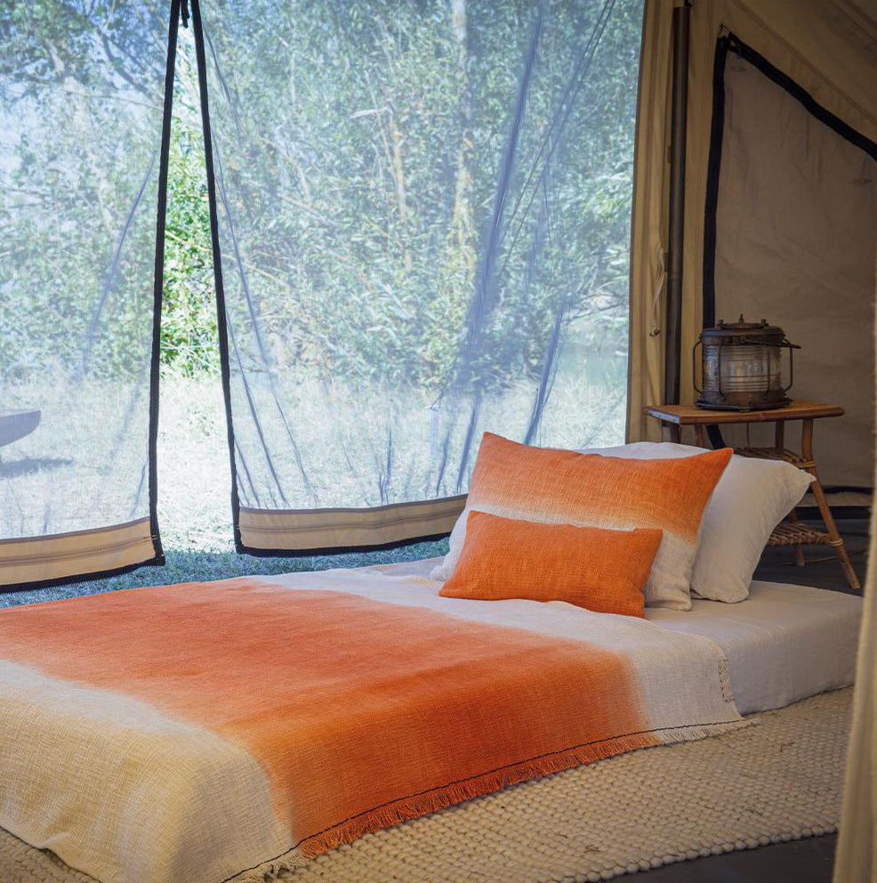 Flame Cotton Throw Tandem - Mandarin