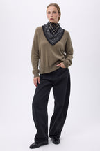 Petit Bandana Tartan - Vert Khaki - Femme