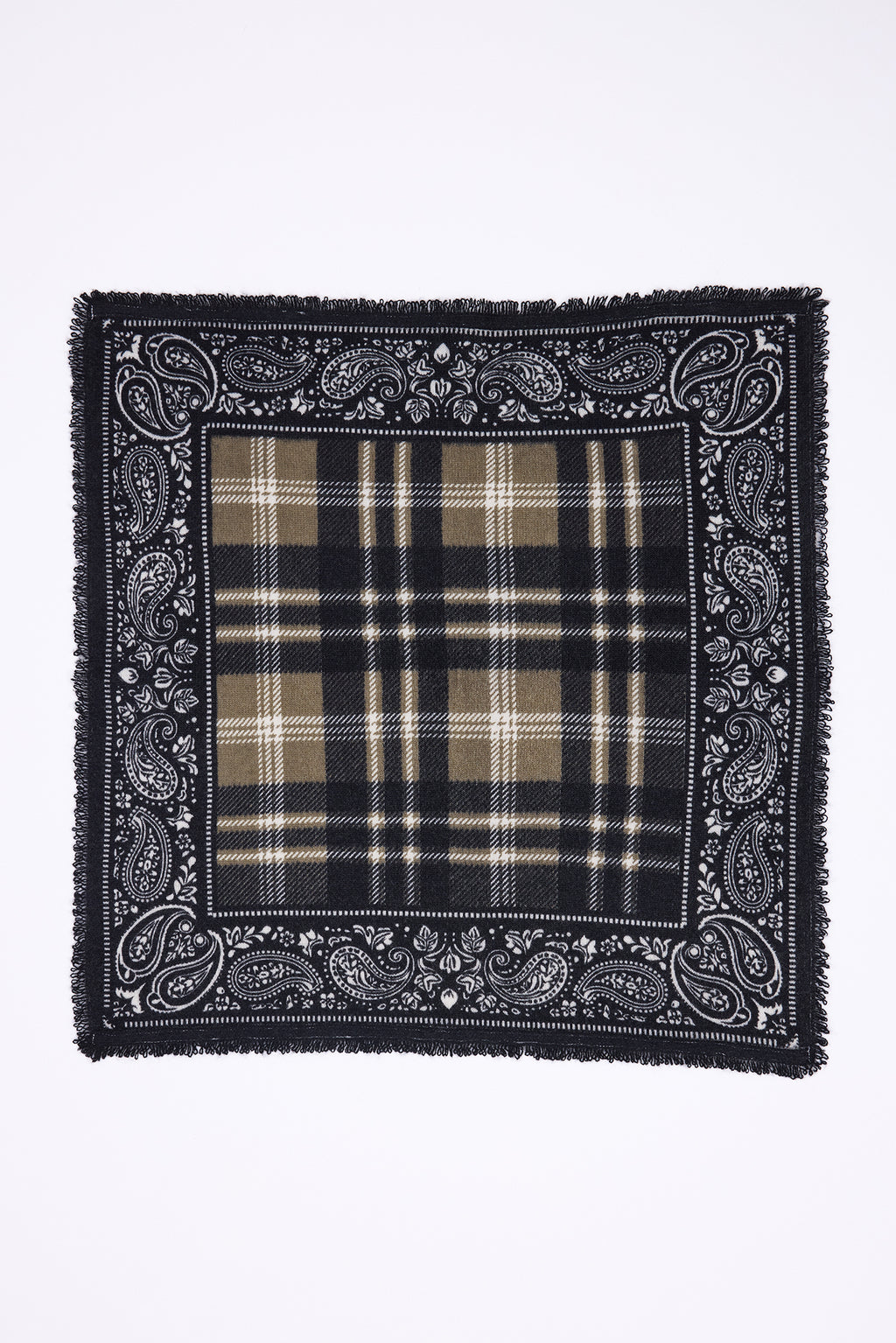 Petit Bandana Tartan - Vert Khaki - Femme