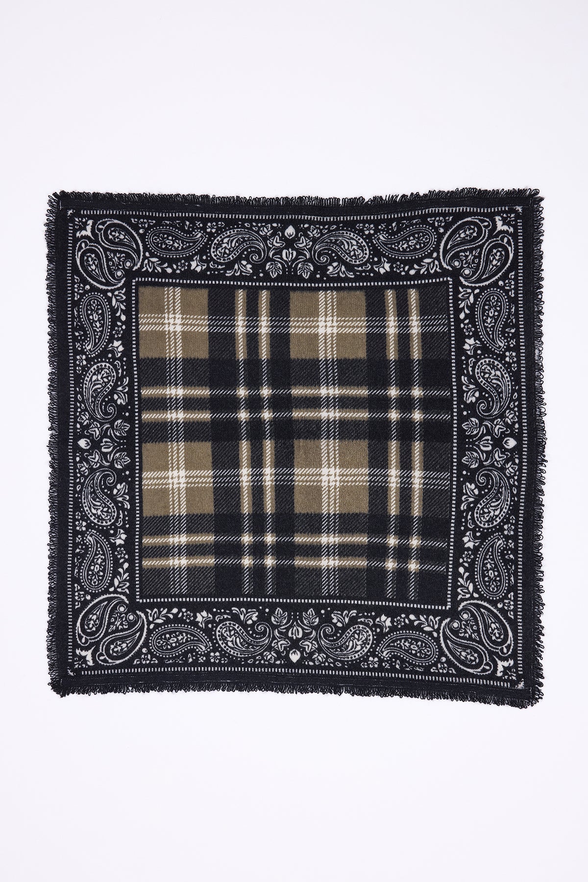 Petit Bandana Tartan - Vert Khaki - Femme