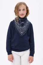 Petit Bandana Tartan - Bleu Marine - Enfant