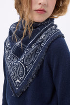 Petit Bandana Tartan - Bleu Marine - Enfant