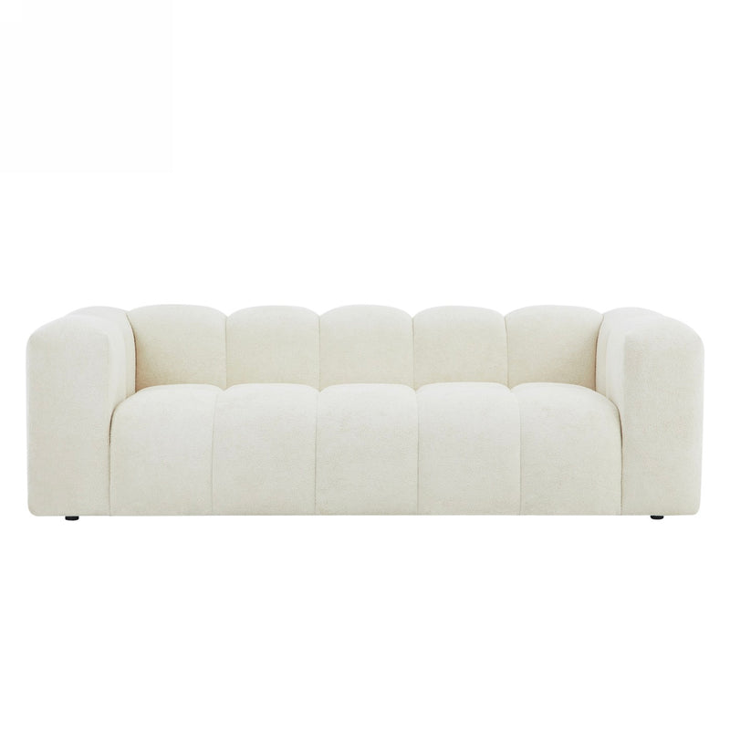 Canapé Droit Fixe - Tasta - 3 Places - Tissu - Beige