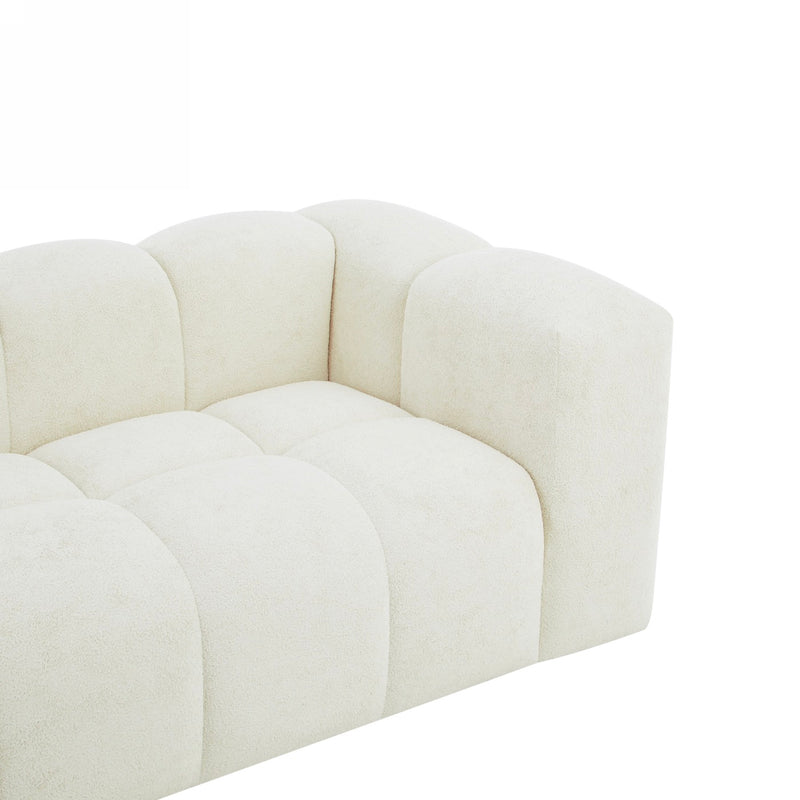 Canapé Droit Fixe - Tasta - 3 Places - Tissu - Beige