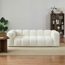 Canapé Droit Fixe - Tasta - 3 Places - Tissu - Beige