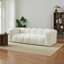 Canapé Droit Fixe - Tasta - 3 Places - Tissu - Beige