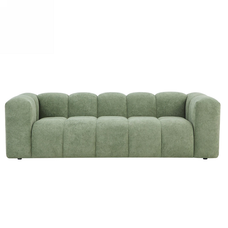 Canapé Droit Fixe - Tasta - 3 Places - Tissu - Vert Olive