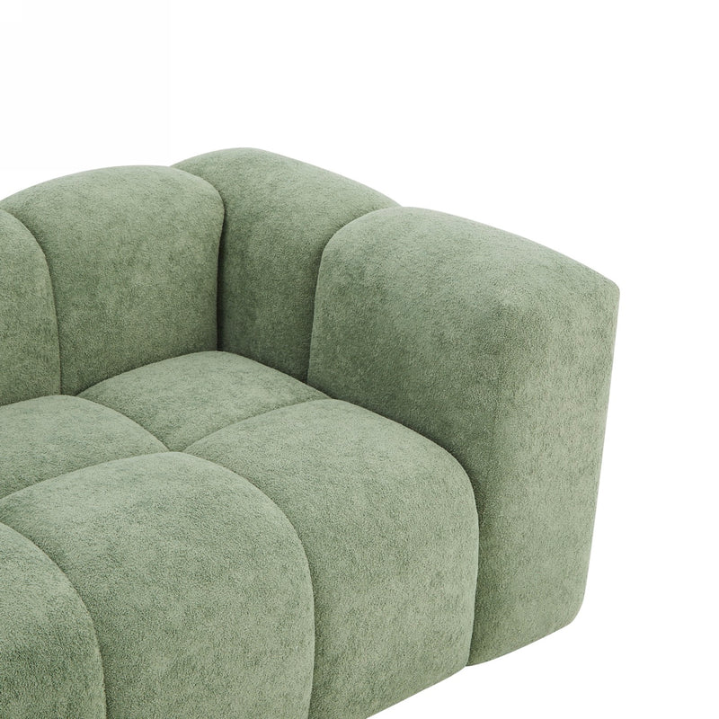 Canapé Droit Fixe - Tasta - 3 Places - Tissu - Vert Olive