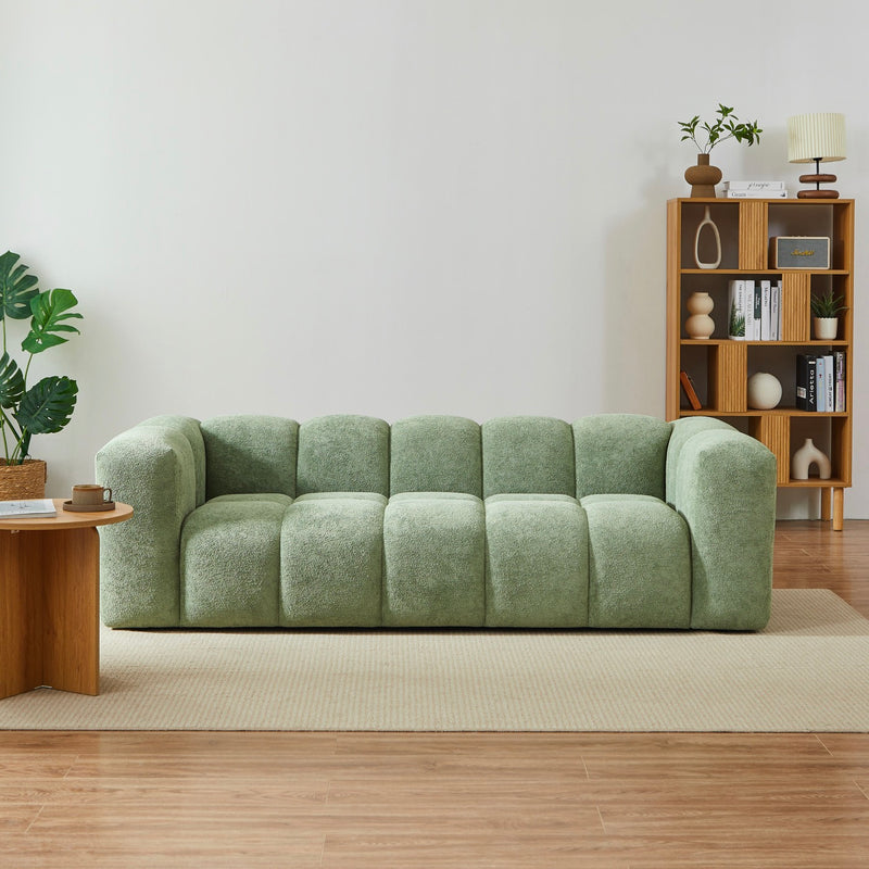 Canapé Droit Fixe - Tasta - 3 Places - Tissu - Vert Olive