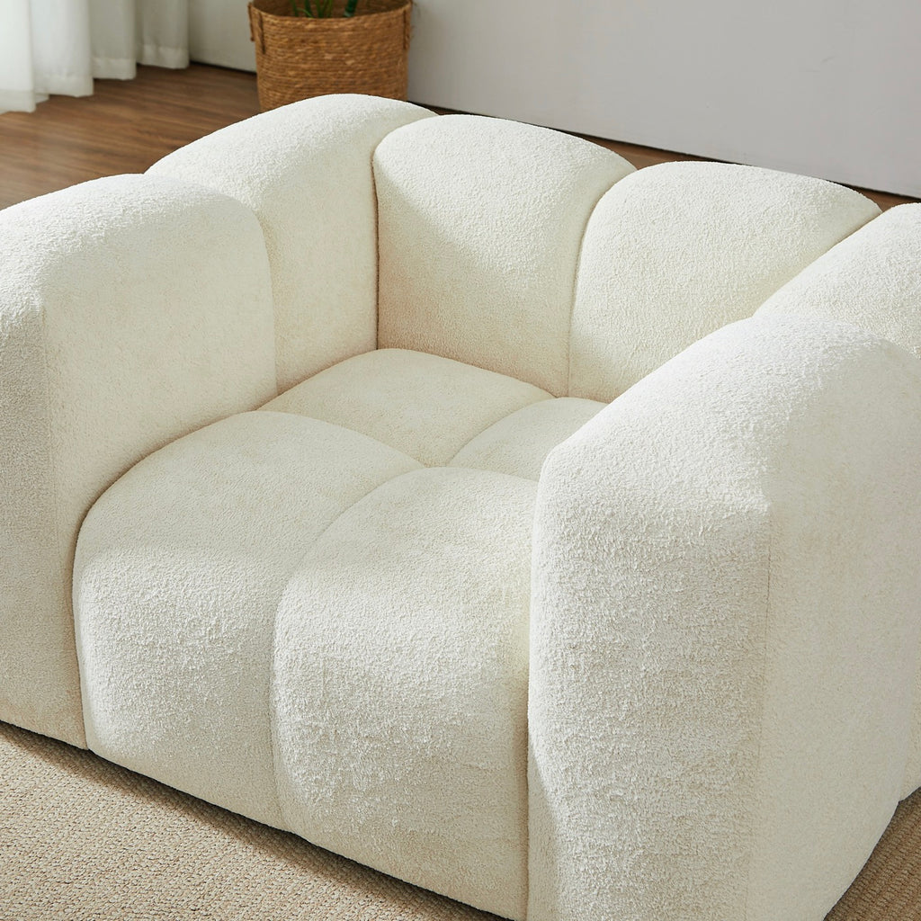 Tasta - Sillón fijo de 1 plaza - Tejido beige