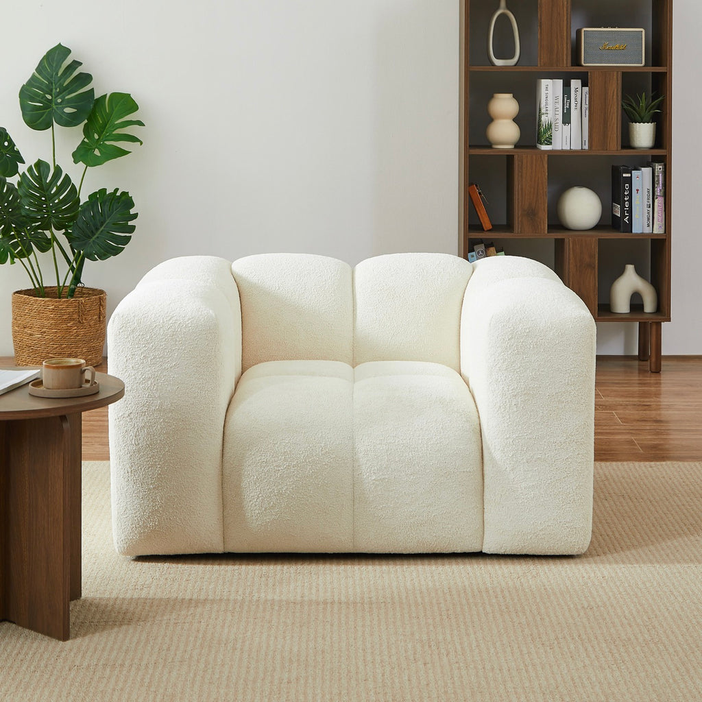 Tasta - Sillón fijo de 1 plaza - Tejido beige