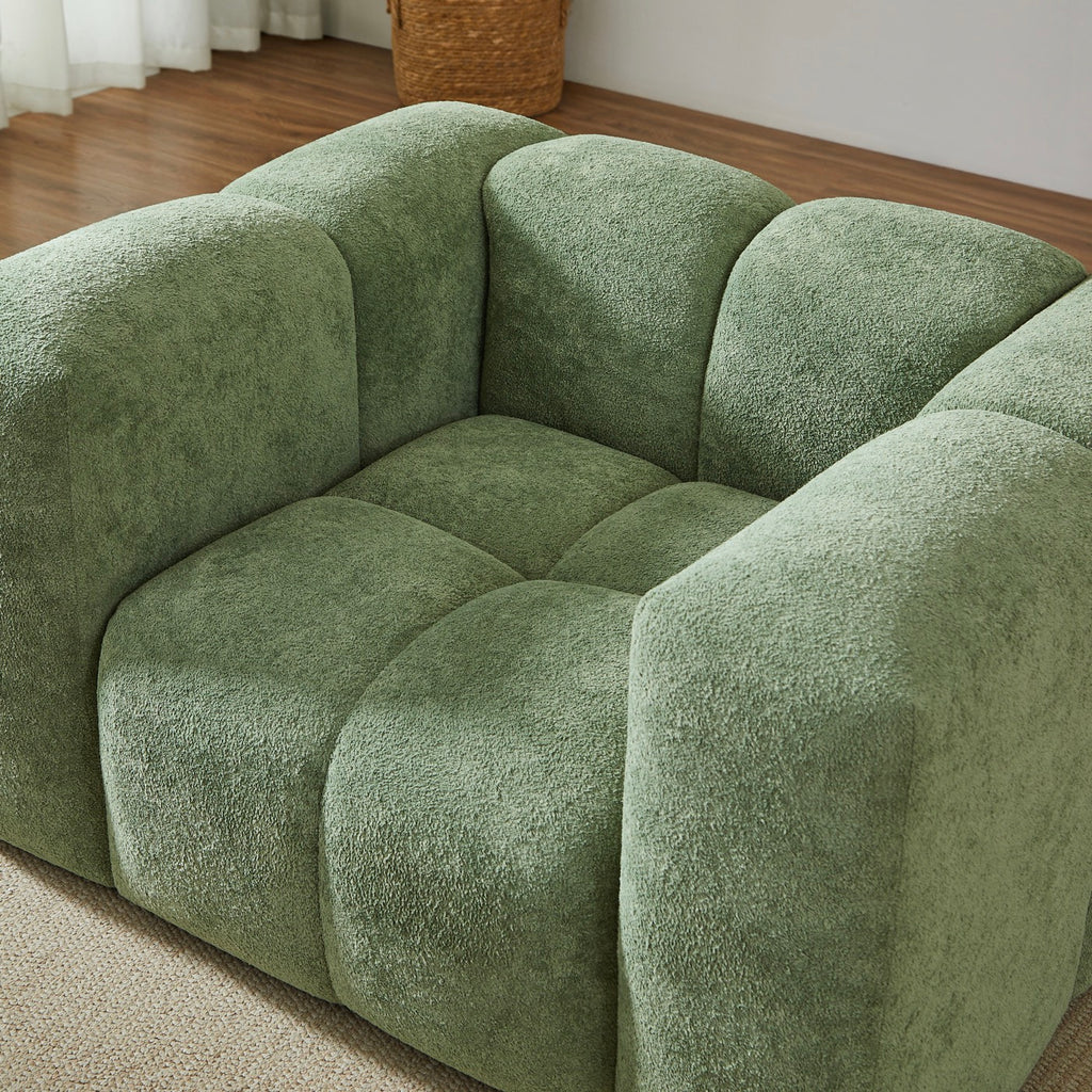 Tasta - Sillón fijo de 1 plaza - Tela verde
