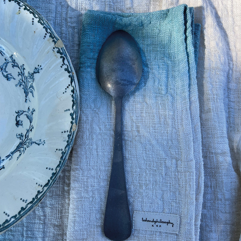 Lote de 4 servilletas de mesa de algodón Tatin - Color agua