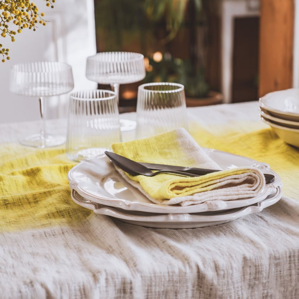 Lot De 4 Serviettes De Table En Coton Tatin - Coloris Citrus