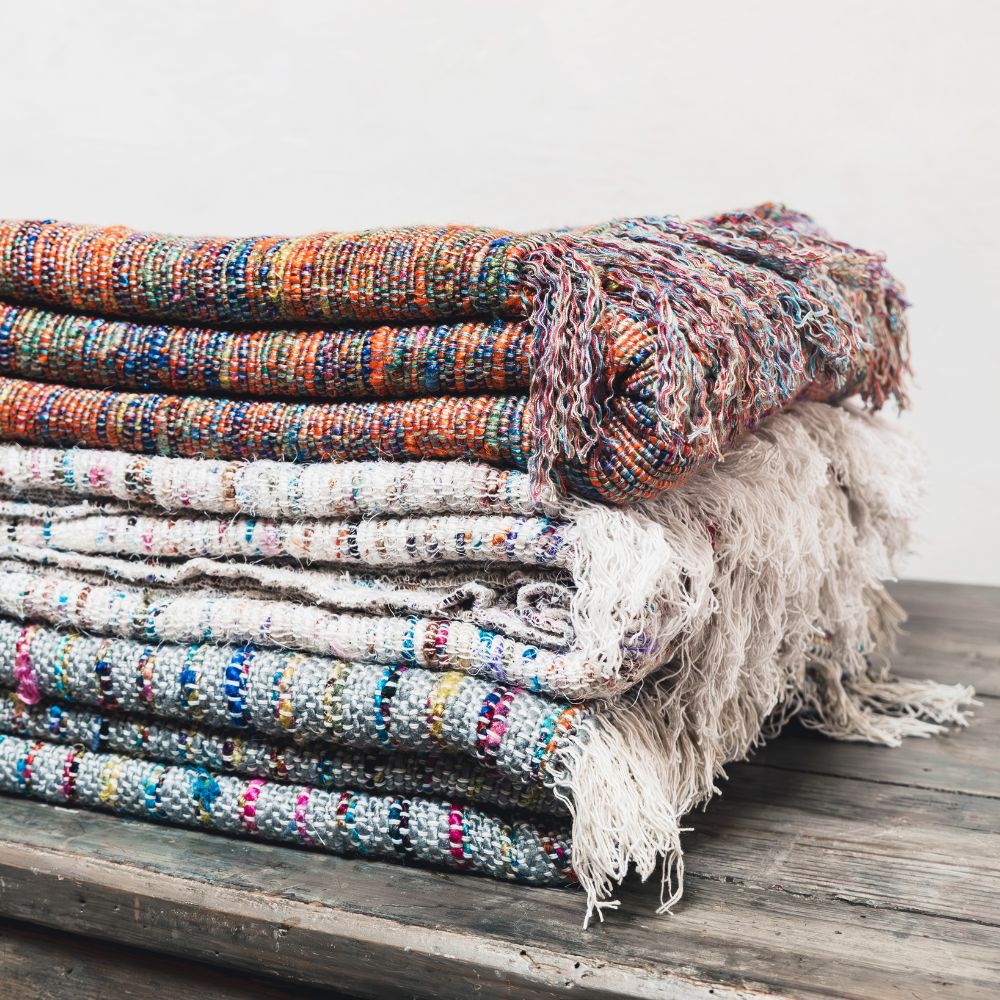 Plaid de tejido manual - Coco - 140 x 220 cm