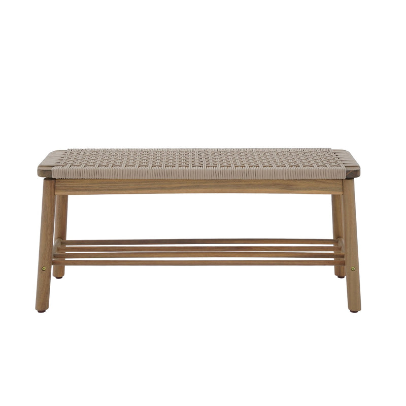 Banc Intérieur & Extérieur - Tavao - En Bois D'Acacia & Corde - Beige