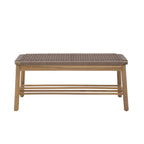 Tavao - Banco de interior y exterior - Madera de acacia y cuerda marrón claro