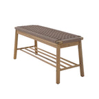 Tavao - Banco de interior y exterior - Madera de acacia y cuerda marrón claro
