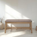 Banc Intérieur & Extérieur - Tavao - En Bois D'Acacia & Corde - Marron Clair