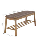 Tavao - Banco de interior y exterior - Madera de acacia y cuerda marrón claro