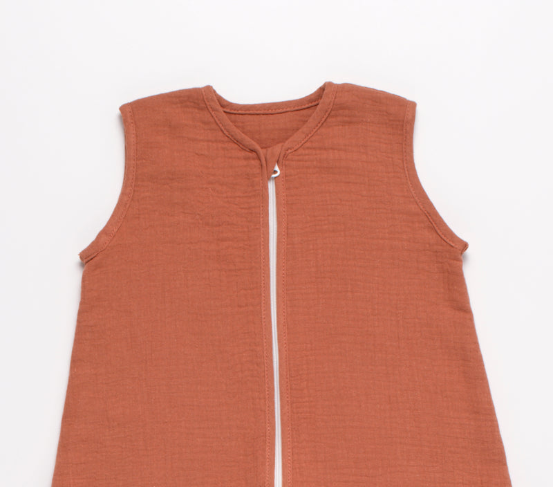 Gigoteuse D'Été Bébé En Double Gaze De Coton - Rouge