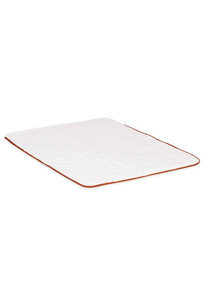 Tapis De Bain -  Blanc Liseré Rouge Basque