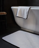 Tapis De Bain - Blanc Liseré Noir
