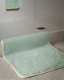 Tapis De Bain - Vert Opaline Liseré Jaune Perse