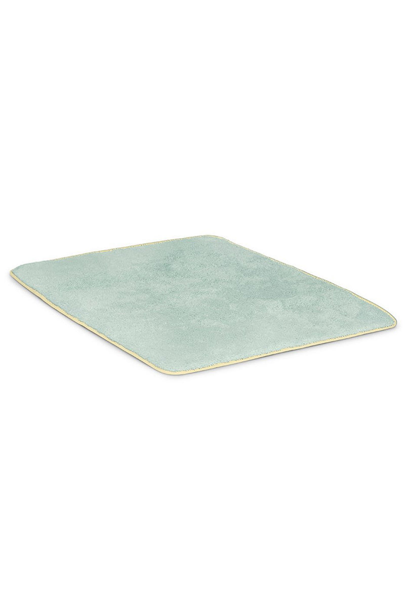 Tapis De Bain - Vert Opaline Liseré Jaune Perse