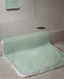 Tapis De Bain - Vert Opaline Liseré Rose Nymphe
