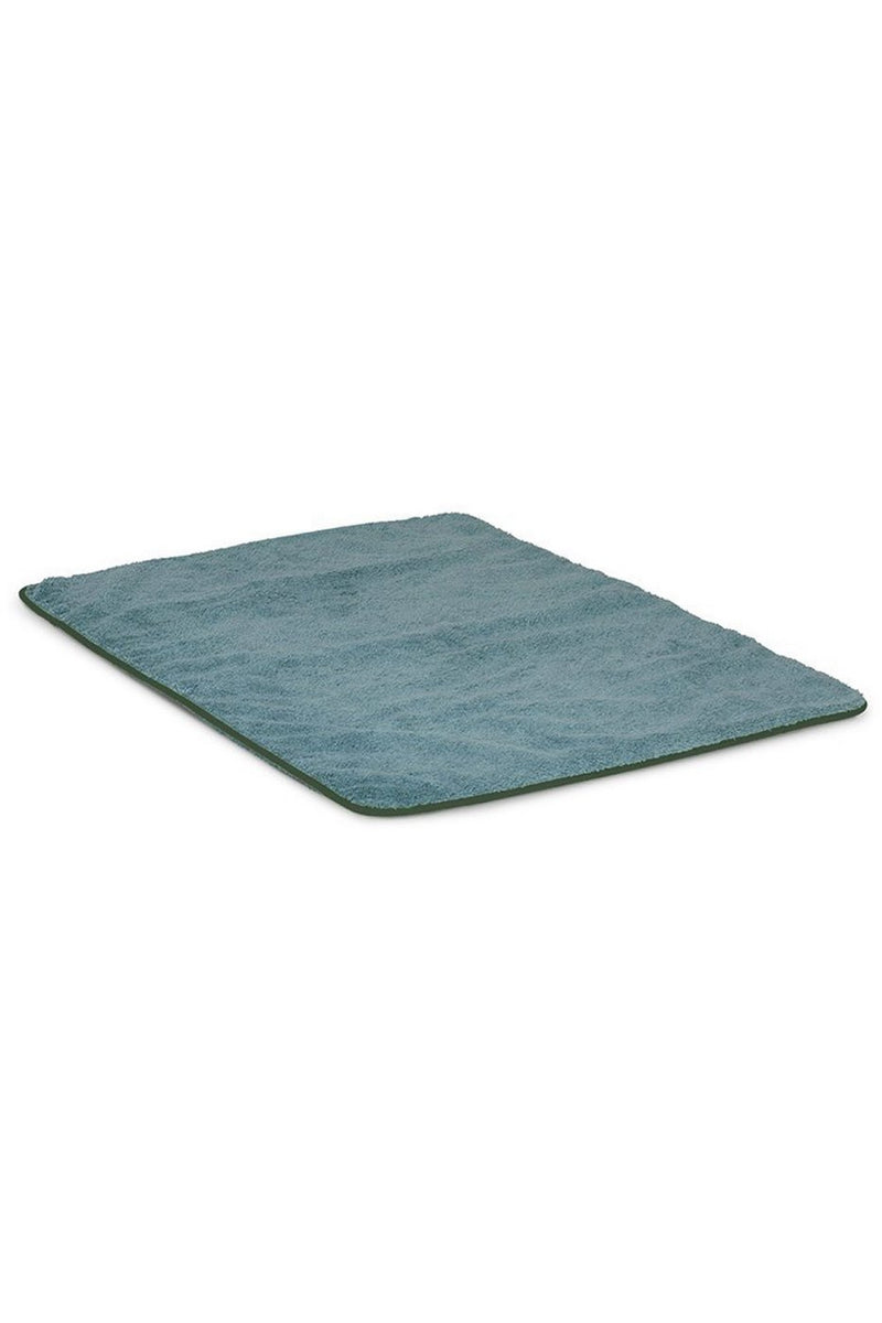 Tapis De Bain - Bleu Chardin Liseré Vert Anglais
