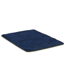 Tapis de bain - Bleu Nuit liseré Kaki