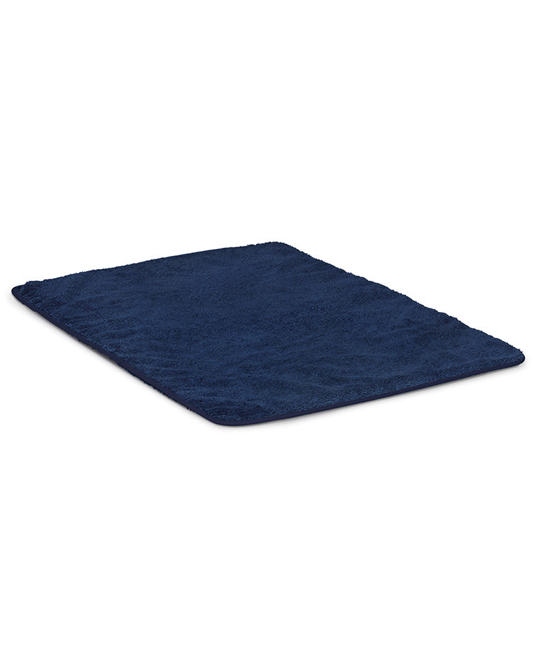Tapis de bain - Bleu Nuit liseré Bleu