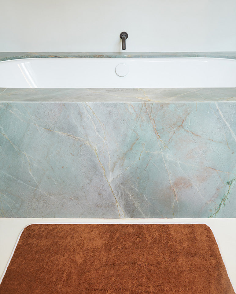 Tapis De Bain - Caramel Liseré Blanc