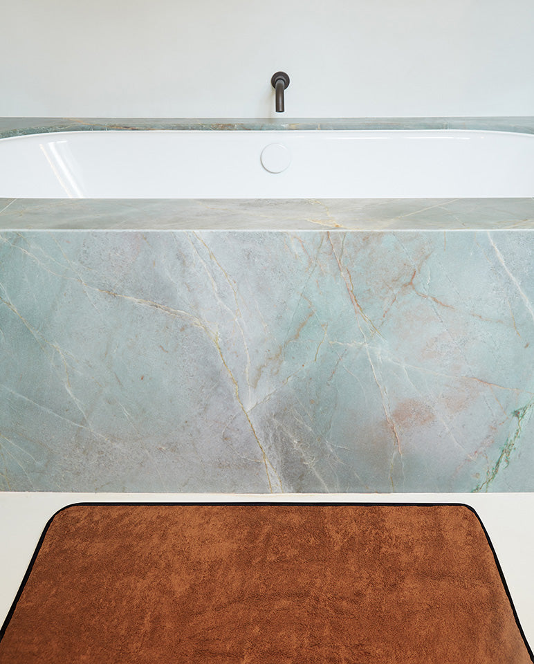 Tapis De Bain - Caramel Liseré Noir