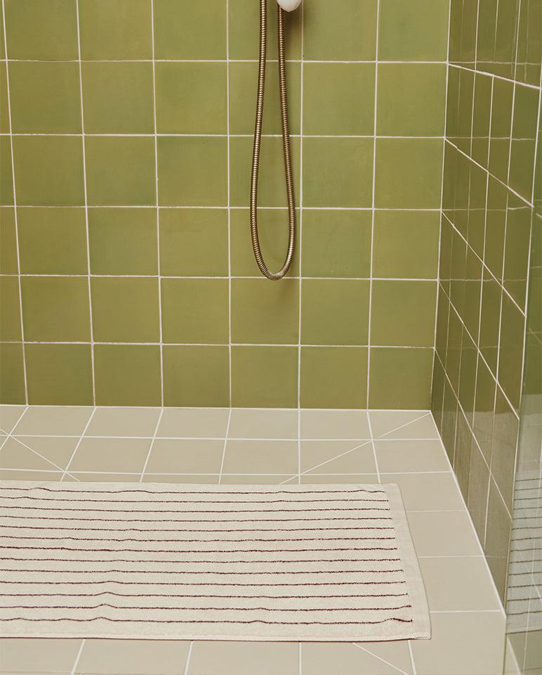 Tappetino Da Bagno - Beige A Righe Marroni