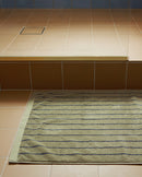 Tapis De Bain - Vert Rayé Bleu