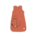 Gigoteuse Bébé Hiver En Double Gaze De Coton Et Son Doudou Mouchoir - Rouge