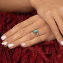Bague Chipotle Turquoise 0,21 Ct Et Argent Massif