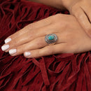Bague Puxax Turquoise 0,29Ct Et Argent Massif