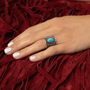 Bague Nategi Turquoise 0,72Ct Et Argent Massif