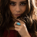 Bague Riwama Turquoise 8,79Ct Et Argent Massif