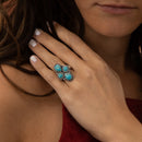 Bague Awa Turquoise 3,86Ct/4 Et Argent Massif