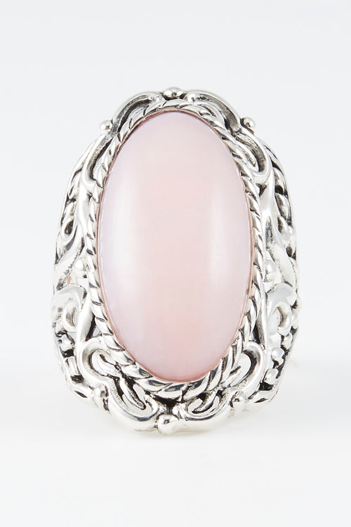 Bague Oztoc Pink Opale Et Argent Massig