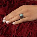Bague Kayab Turquoise 2Ct Et Argent Massif